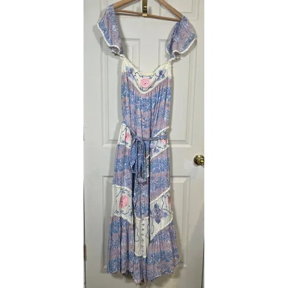Fillyboo Maternity Vintage Bloom Boho Embroidered Garden Maxi Dress Medium - Picture 5 of 16